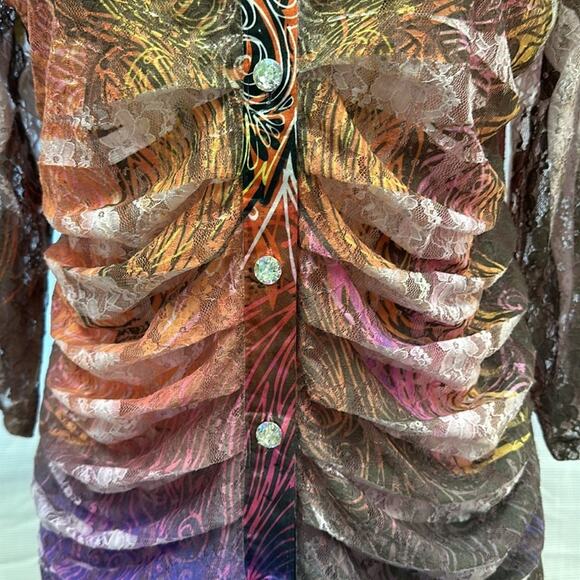 Unique FANTAZIA Button-Up Shirt - Size Large - Picture 4 of 11